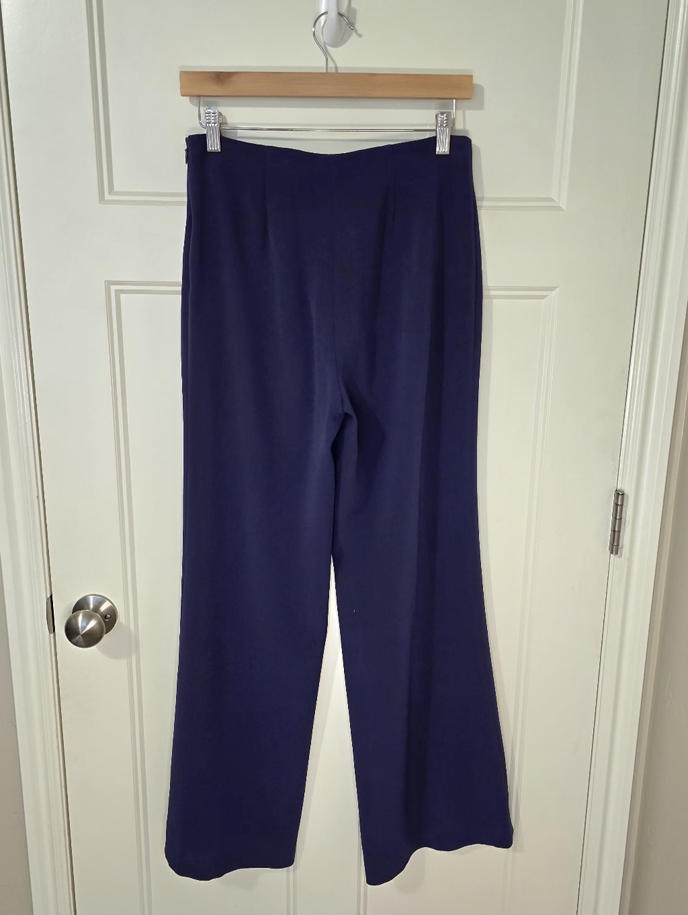 Diane Von Furstenberg Preston Wide Leg Crepe Pants Navy Women's 4 Wideleg Office - Picture 4 of 13